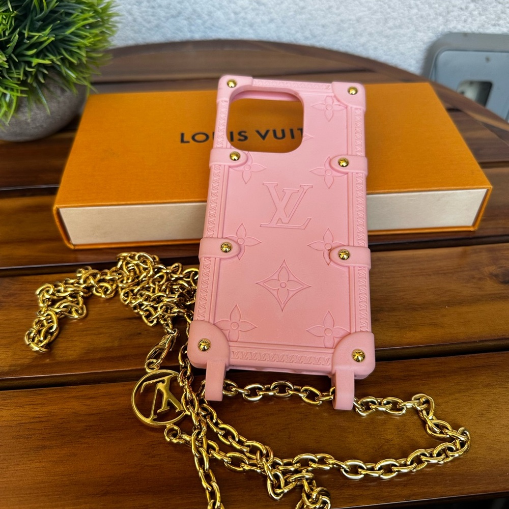 Louis Vuitton Blush Pink Case with Gold Chain